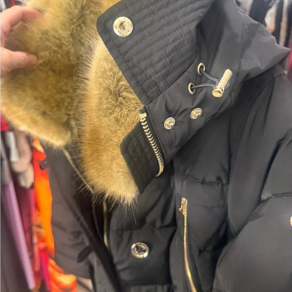 Michael Kors Black Puffer Jacket with Fur Trim - Picture 8 of 10